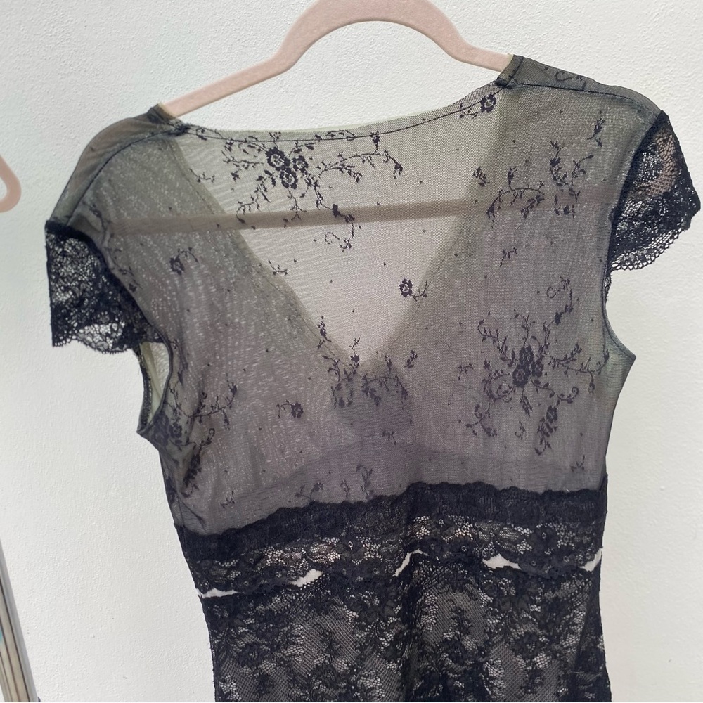 Y2K Euro Whimsygoth Black Mesh & Lace Dress Size Medium - Picture 7 of 10